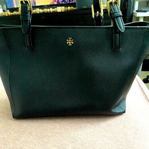 Tory Burch black leather tote